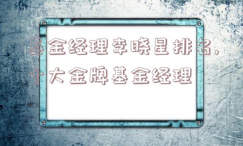 基金经理李晓星排名,十大金牌基金经理  第1张