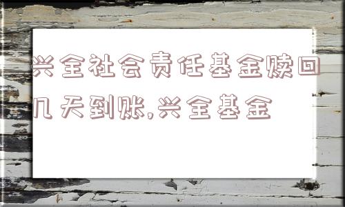 兴全社会责任基金赎回几天到账,兴全基金  第1张