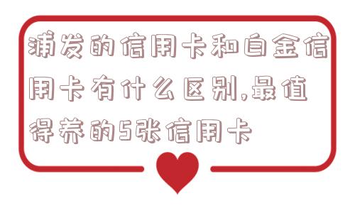 浦发的信用卡和白金信用卡有什么区别,最值得养的5张信用卡  第1张