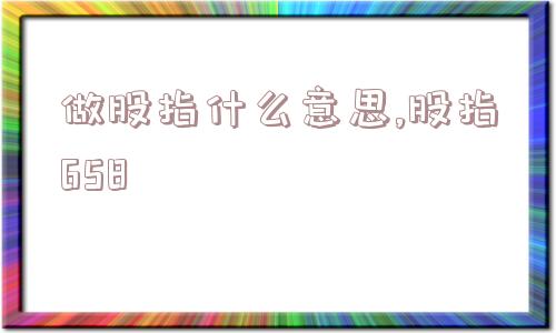 做股指什么意思,股指658亅  第1张