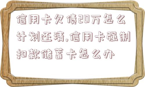 信用卡欠债20万怎么计划还清,信用卡强制扣款储蓄卡怎么办  第1张