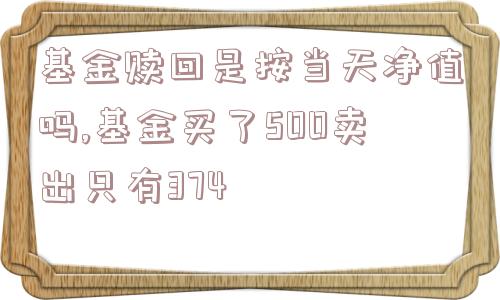 基金赎回是按当天净值吗,基金买了500卖出只有374  第1张