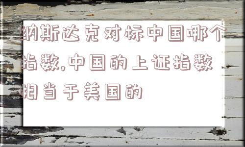 纳斯达克对标中国哪个指数,中国的上证指数相当于美国的  第1张