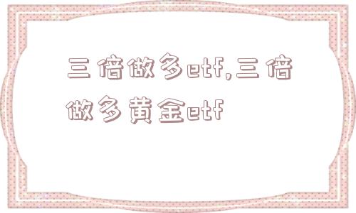 三倍做多etf,三倍做多黄金etf  第1张