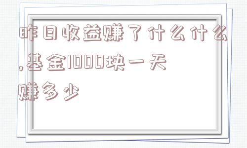 昨日收益赚了什么什么,基金1000块一天赚多少  第1张