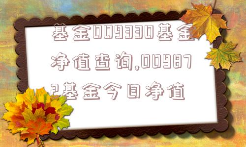 基金009330基金净值查询,009872基金今日净值  第1张