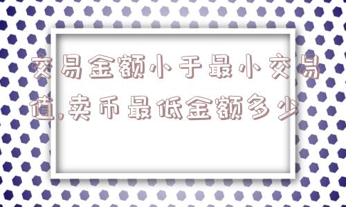 交易金额小于最小交易值,卖币最低金额多少  第1张