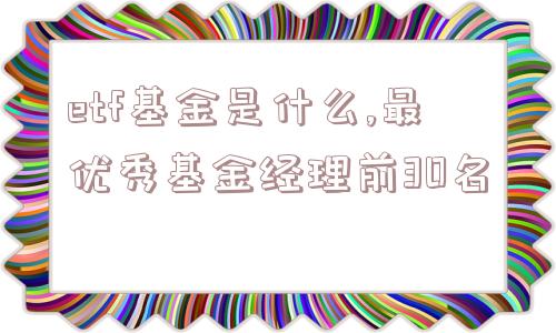 etf基金是什么,最优秀基金经理前30名  第1张