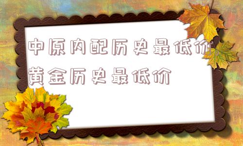 中原内配历史最低价,黄金历史最低价  第1张