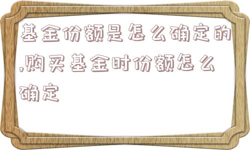 基金份额是怎么确定的,购买基金时份额怎么确定  第1张