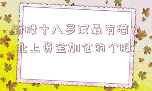 新股十八罗汉最有潜力,北上资金加仓的个股  第1张