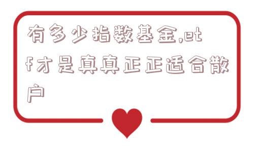 有多少指数基金,etf才是真真正正适合散户  第1张