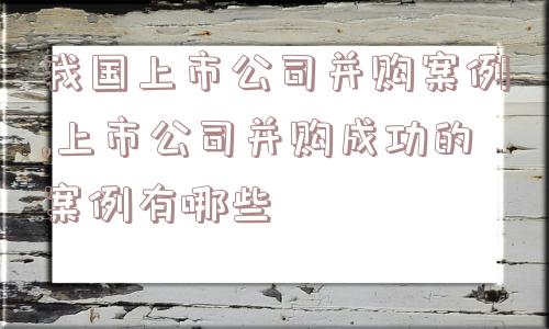 我国上市公司并购案例,上市公司并购成功的案例有哪些  第1张