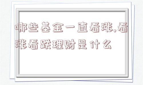 哪些基金一直看涨,看涨看跌理财是什么  第1张