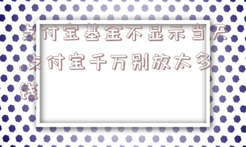 支付宝基金不显示当天,支付宝千万别放太多钱  第1张