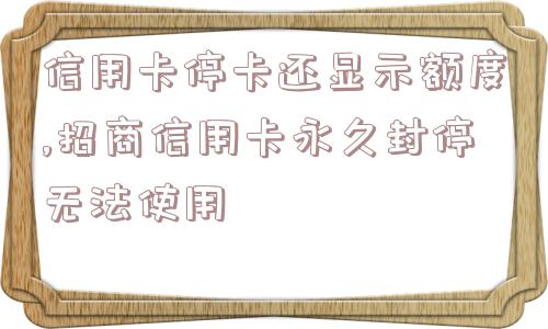 信用卡停卡还显示额度,招商信用卡永久封停无法使用  第1张