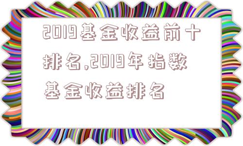 2019基金收益前十排名,2019年指数基金收益排名  第1张