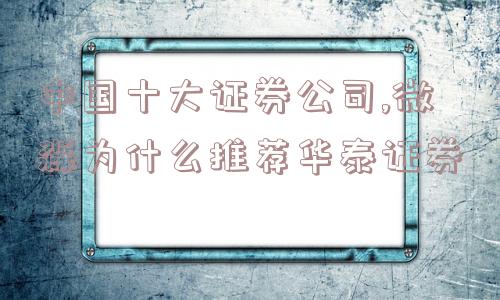 中国十大证券公司,微淼为什么推荐华泰证券  第1张