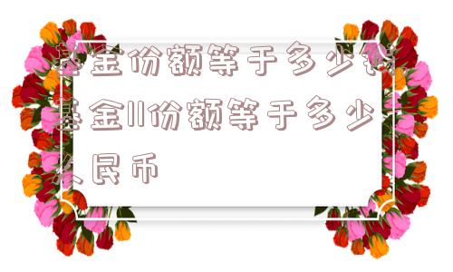 基金份额等于多少钱,基金11份额等于多少人民币  第1张