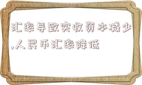 汇率导致实收资本减少,人民币汇率降低  第1张