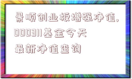 景顺创业板增强净值,000311基金今天最新净值查询  第1张