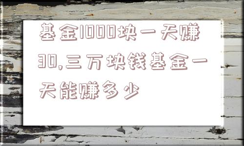 基金1000块一天赚30,三万块钱基金一天能赚多少  第1张