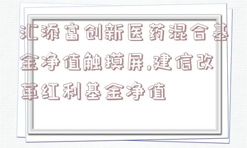 汇添富创新医药混合基金净值触摸屏,建信改革红利基金净值  第1张