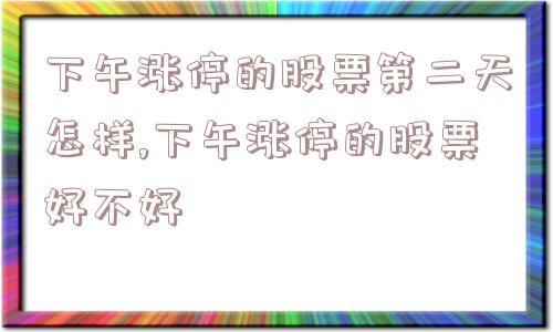 下午涨停的股票第二天怎样,下午涨停的股票好不好  第1张