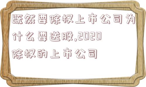 既然要除权上市公司为什么要送股,2020除权的上市公司  第1张