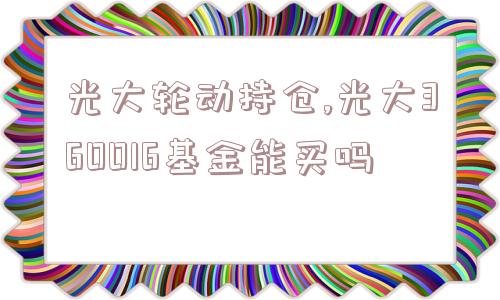 光大轮动持仓,光大360016基金能买吗  第1张