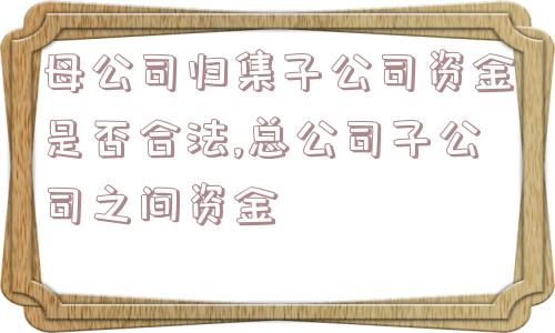 母公司归集子公司资金是否合法,总公司子公司之间资金  第1张