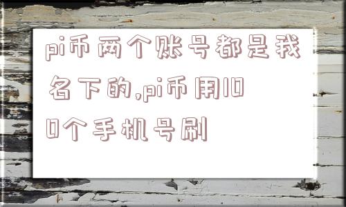 pi币两个账号都是我名下的,pi币用100个手机号刷  第1张