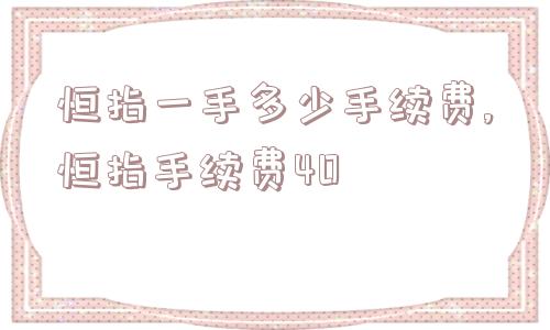 恒指一手多少手续费,恒指手续费40  第1张