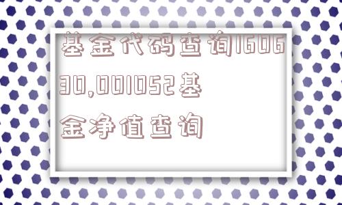 基金代码查询160630,001052基金净值查询  第1张