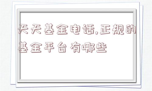 天天基金电话,正规的基金平台有哪些  第1张