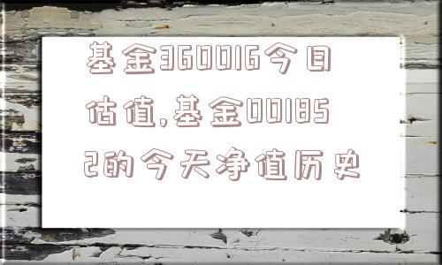 基金360016今日估值,基金001852的今天净值历史  第1张