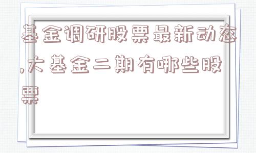 基金调研股票最新动态,大基金二期有哪些股票  第1张