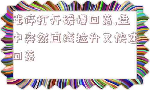 涨停打开缓慢回落,盘中突然直线拉升又快速回落  第1张