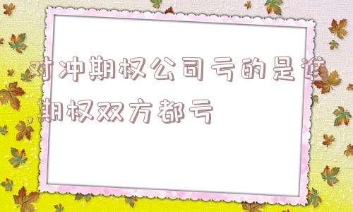 对冲期权公司亏的是谁,期权双方都亏  第1张