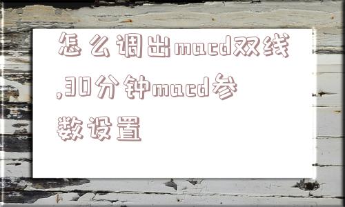 怎么调出macd双线,30分钟macd参数设置  第1张