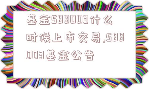 基金588003什么时候上市交易,588003基金公告  第1张