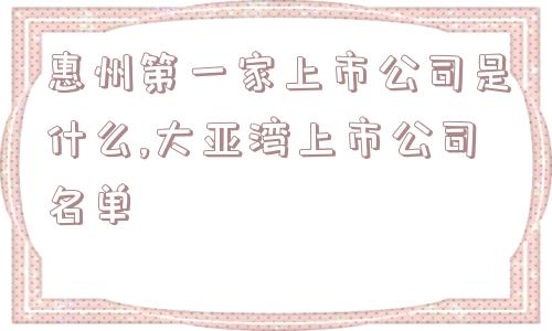 惠州第一家上市公司是什么,大亚湾上市公司名单  第1张