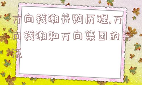 万向钱潮并购历程,万向钱潮和万向集团的关系  第1张