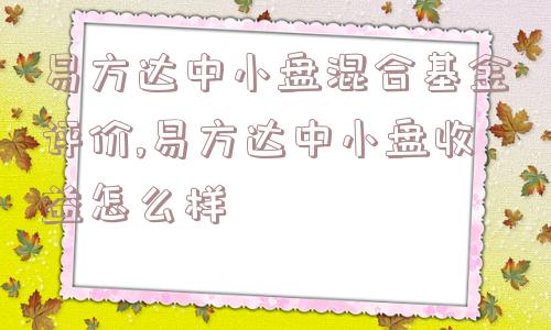 易方达中小盘混合基金评价,易方达中小盘收益怎么样  第1张