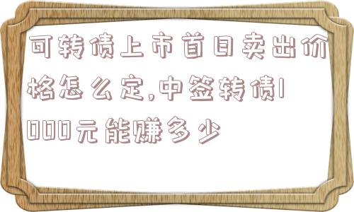 可转债上市首日卖出价格怎么定,中签转债1000元能赚多少  第1张