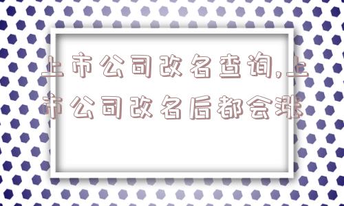 上市公司改名查询,上市公司改名后都会涨  第1张