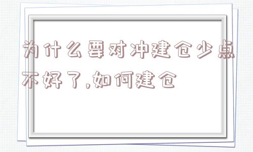 为什么要对冲建仓少点不好了,如何建仓  第1张