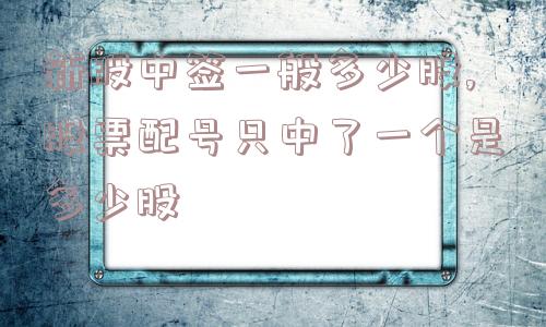 新股中签一般多少股,股票配号只中了一个是多少股  第1张