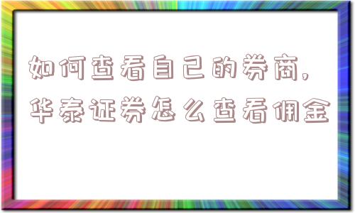 如何查看自己的券商,华泰证券怎么查看佣金  第1张