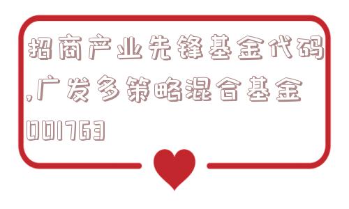 招商产业先锋基金代码,广发多策略混合基金001763  第1张